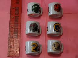 NFL Football Teams Mini Miniature Ceramic Coffee Mugs Team Logo Cups-Lot Of 6 | eBay