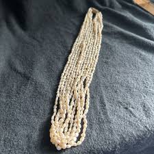 Vintage 1960s Freshwater Natural Rice Pearl 6-Strand Cream Necklace & Bracelet | eBay