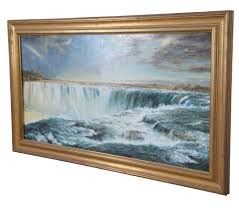 Niagara Falls Waterfall Landscape Oil Painting Frederic Edwin Church Framed 48"