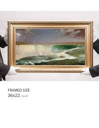 DECORARTS - Niagara Falls by Frederic Edwin Church, Giclee Print on Canvas. Ready to Hang Framed Wall Art for Home and Office Decor. Total Size w/Frame: 36x22 : Amazon.ca: Home