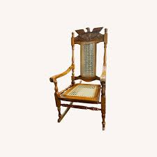 Rare Hand Carved Lincoln Style Eagle Rocking Chair - AptDeco