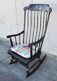 Nichols & Stone black floral rocking chair – Pacific Thrift ...