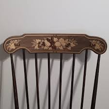 LOT 48: Hitchcock-Style Vintage Rocking Chair w/ Floral ...