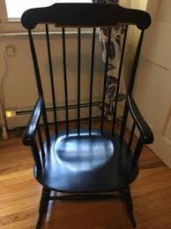 Black wooden rocking chair with gold trim for Sale in Philadelphia, PA - OfferUp