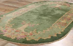 Antique Green Chinese Art Deco Oval Rug - 04'00 X 06'10 ...