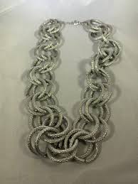 Silver Tone Loop Necklace - Etsy