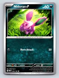 Nidoran HP 60 Horn Attack Rarity Green Combat Pokémon Card | eBay