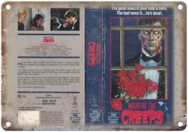 Night of the Creeps HBO Cannon VHS Video Metal Sign | Rusty Walls – Rusty Walls Sign Shop