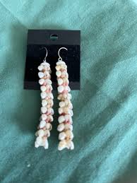 Hawaiian 100% Momi, Kahelelani Shell Earrings 2” 1/2 Long | eBay