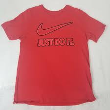 Nike Men's Red Short Sleeve Just Do It Swoosh Spell Out ...
