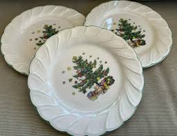 3 Salad Plates Nikko Happy Holidays 70958 Christmas Tree ...