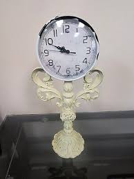 Antique Clock Cast Iron White Finish | eBay