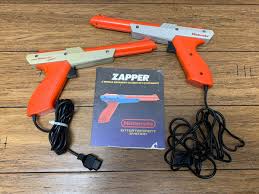 Nintendo Zapper Light Gun Orange Lot Of 2 Plus Manual ...
