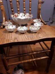 Japan vintage Hand painted Footed Nut Bowl And 5 Small ...