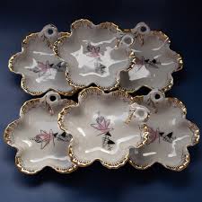 Vintage Riga Porcelain Jam Server Set: Rose Flower Trinket ...