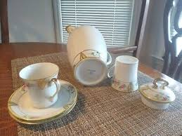 Antique Nippon Porcelain Chocolate Pot w/Lid, 2 Cup/Saucer Sets, VGC, No Chips/C | eBay