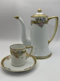Vintage Nippon Tea Chocolate Pot Set Pitcher Cups Saucers ...