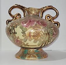 Satsuma 11 1/4" Ceramic Double Handle Pink Rose Moriage Ball ...