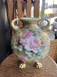 Antique Nippon Moriage Porcelain Vase ~ Hand-painted ...