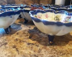 Vintage Nippon Hand Painted Nut Bowls: Cobalt Blue & Gold ...