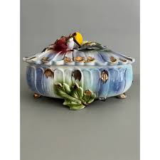 VICTORIAN HAND PAINTED NIPPON Hair Receiver - Footed Jar with Lid $29.99 - PicClick