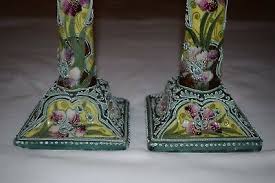 Noritake Art Nouveau Porcelain Candlesticks Holders Floral Vegetal Maruki Mark | eBay