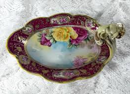 Vintage Nippon Hand Painted Dresser Dish - Gold Accents ...