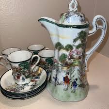 Japanese Vintage Porcelain Tea Set Hand Painted | eBay