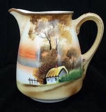 Nippon Hand Painted Creamer Cottage Scene Morimura Mark | eBay