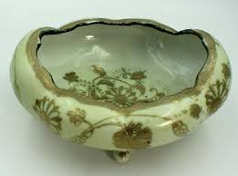 Antique Art Nouveau Bowl Gold Raised Work Hand Painted Japan ...