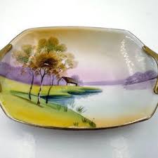 Vintage 1920s White Purple and Gold Porcelain Dish From Noritake Japan Handpainted - Etsy