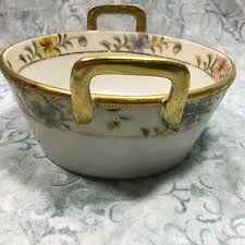 ca 1910 Nippon Hand Painted Noritake Gilded Dish w/ Handles | eBay