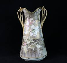 Antique Royal Nippon Nishiki Pitcher Tankard Irises Pink Blue Moriage Details | eBay