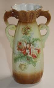 Antique/Vtg Victorian Porcelain Vase Hand Painted Roses ...