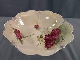 Germany Decorative Porcelain Serving Bowl 10 3/4" Dark Pink ...