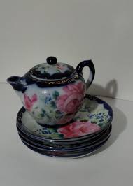 ANTIQUE NIPPON HAND PAINTED PORCELAIN SET OF 5 SAUCER PLATES ...