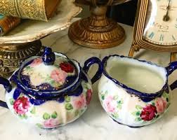 Beautiful Antique Bavarian Porcelain Roses Cobalt Blue Trim ...