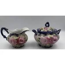 Unbranded | Dining | Vintage Cobalt Blue Floral Gold Sugar ...