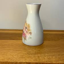 Vintage Furstenberg Porcelain Bud Vase: Rose Motif, German ...