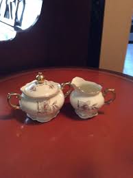Vintage Porsgrund Norway Sugar Bowl With Lid and Creamer Set ...