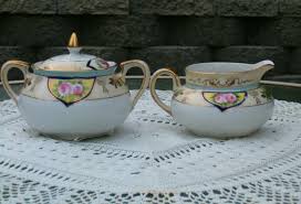 Vintage Nippon Sugar and Creamer Set Circa 1920-1930 (green ...