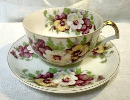 SAJI Fancy China Hand Painted Tea Cup & Saucer Occupied ...