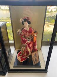 Japanese doll glass display case shop