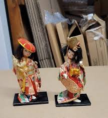 Vintage Japanese Handmade Girl Dolls Red Floral Silk Kimonos ...