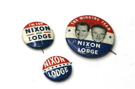 Nixon Lodge 1960's Campaign Button Political Pin Winning Team Head Shot Lot A | eBay