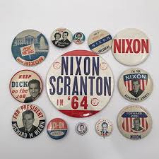 Richard Nixon Political Presidential Campaign Buttons,