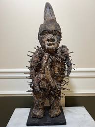 Antique African Bakongo Nkisi Nkondi Statue Nail Fetish ...