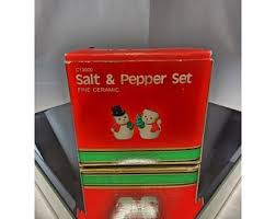 Buy Vtg Christmas Snowman and Snowwoman Salt and Pepper ...