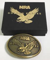 Sold at Auction: Nra Golden Eagle Belt Buckle