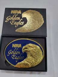 NRA Golden Eagles Belt Buckle in box (3) | eBay
